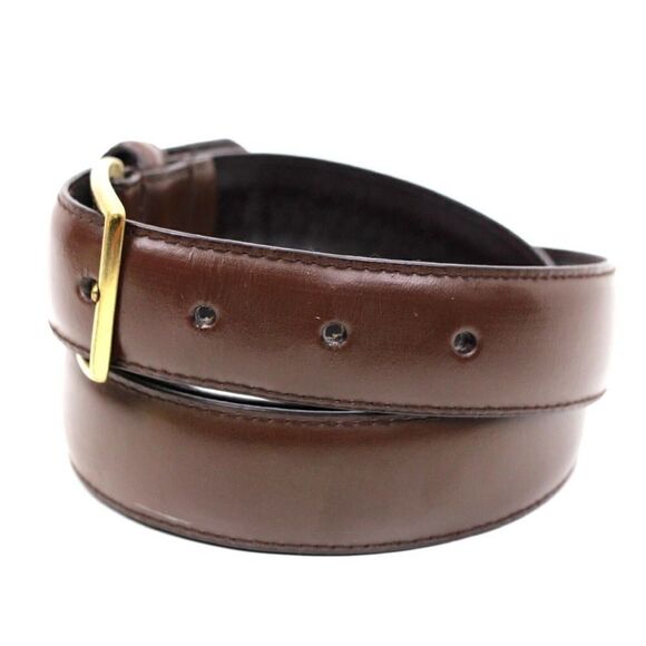 CLASSIC BROWN GENUINE LEATHER 1 1/8"Wd DRESS CASUAL MEN'S BELT Sz 38/95 (R16 - Picture 3 of 9